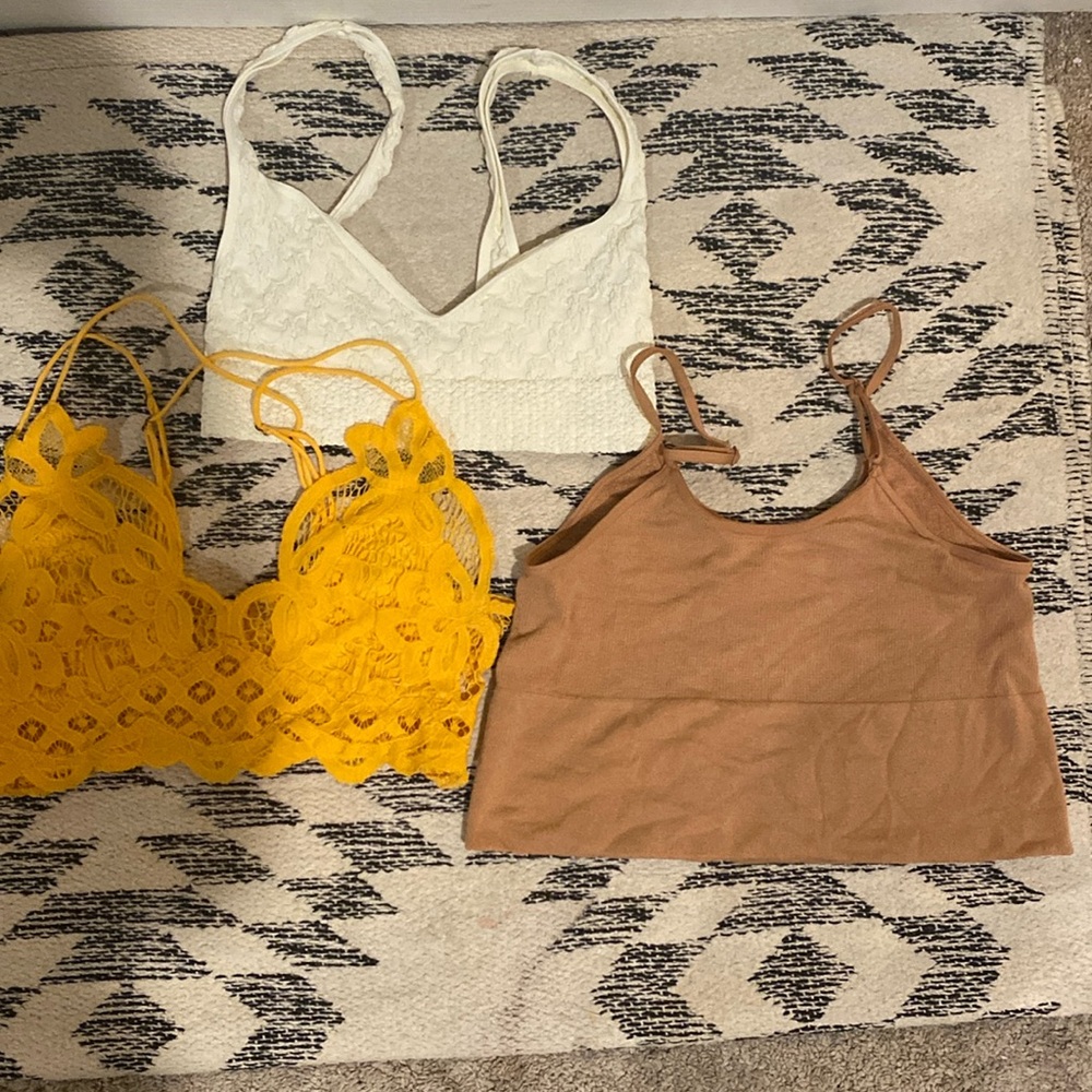 3 Bralette Bundle; Free People (NWOT) and Anthropologie
